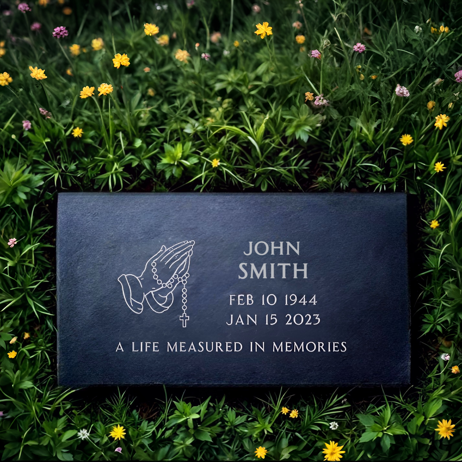 6x8x3 black granite headstone sandblasted no lasering