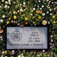 16x8x3 grey granite headstone sandblasted engraving