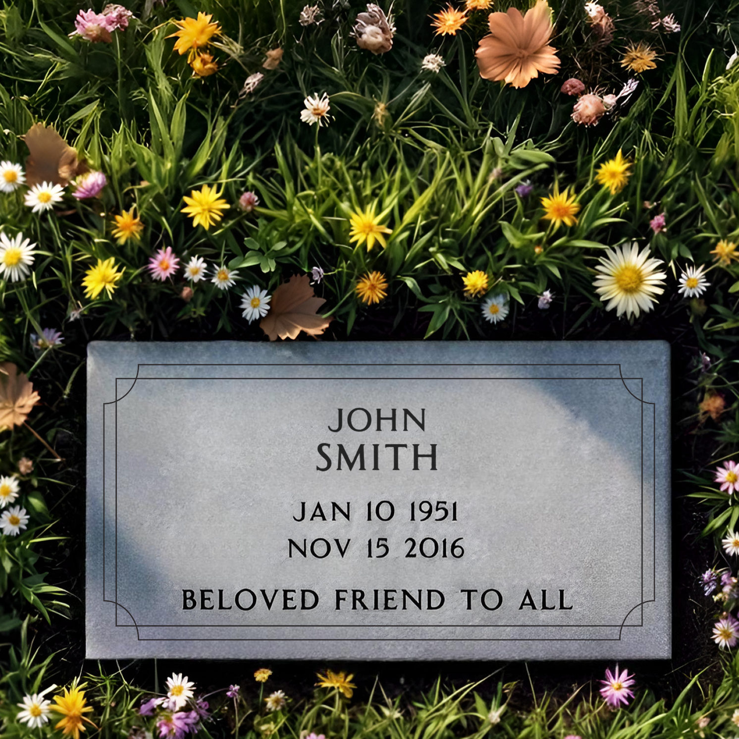 20x10x3 grey granite headstone deep sandblasted engraving